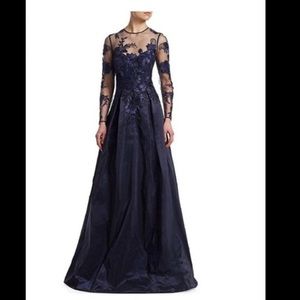 Teri Jon navy blue formal dress - like new!